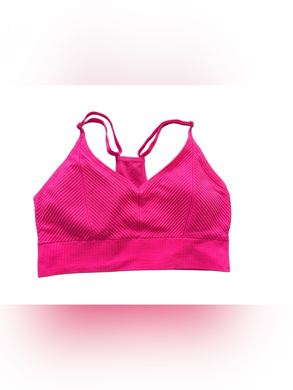 PINK Victoria’s Secret Hot Pink Seamless Lightly Lined Sports Bra M NWT